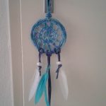 Diameter 8,5 cm, kleur blauw, lengte totaal 28 cm, € 5,-